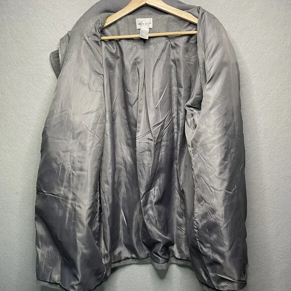 Vintage Caren Sport Gray Wool Blend PeaCoat 3X Button Front Big Collared - Picture 4 of 6